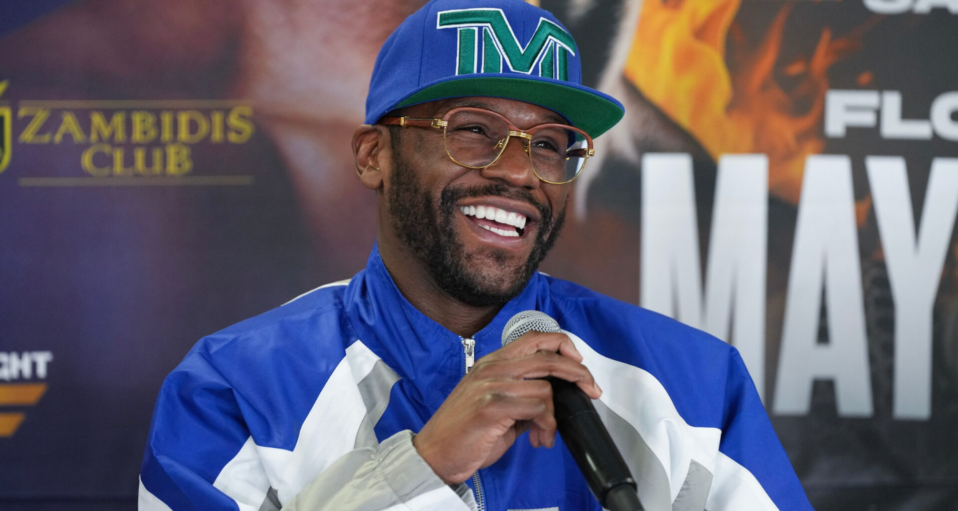 Floyd Mayweather at a press conference.