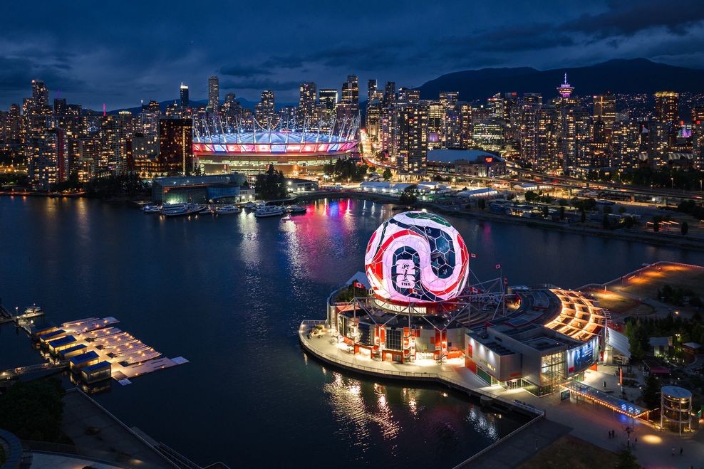 science world beautiful dome soccer ball fifa world cup complete june 2026 f1