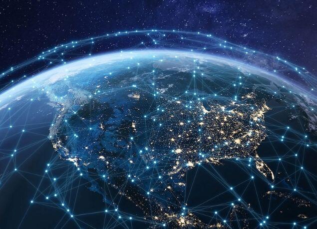 Telecommunication network above North America