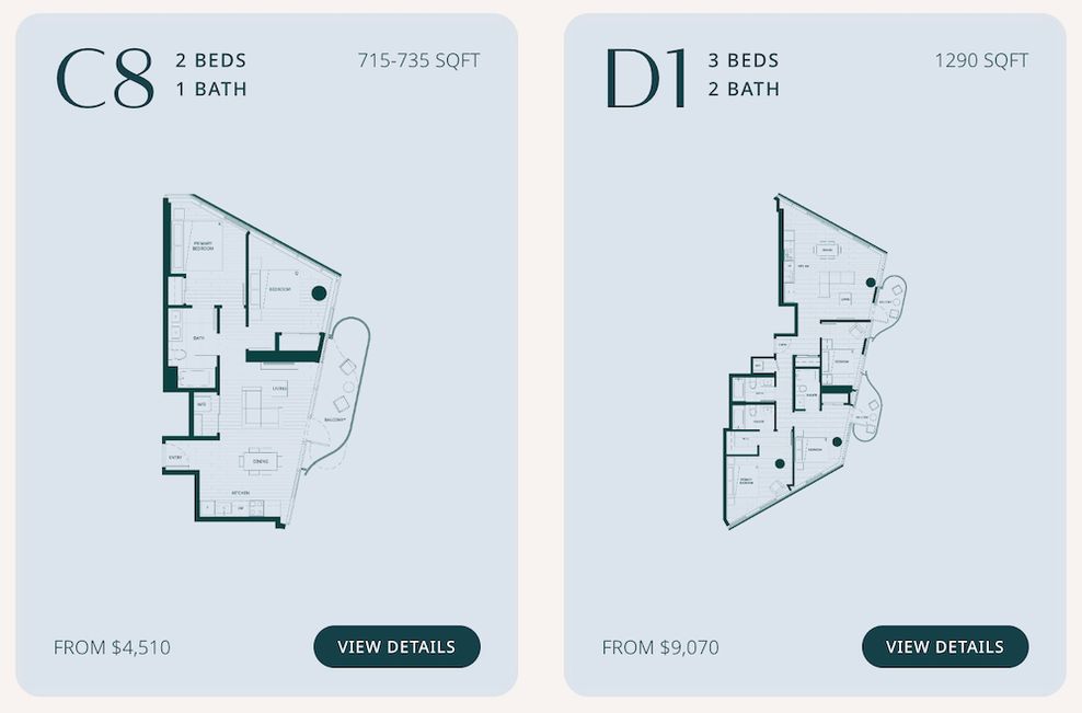 senakw housing rents floor plans