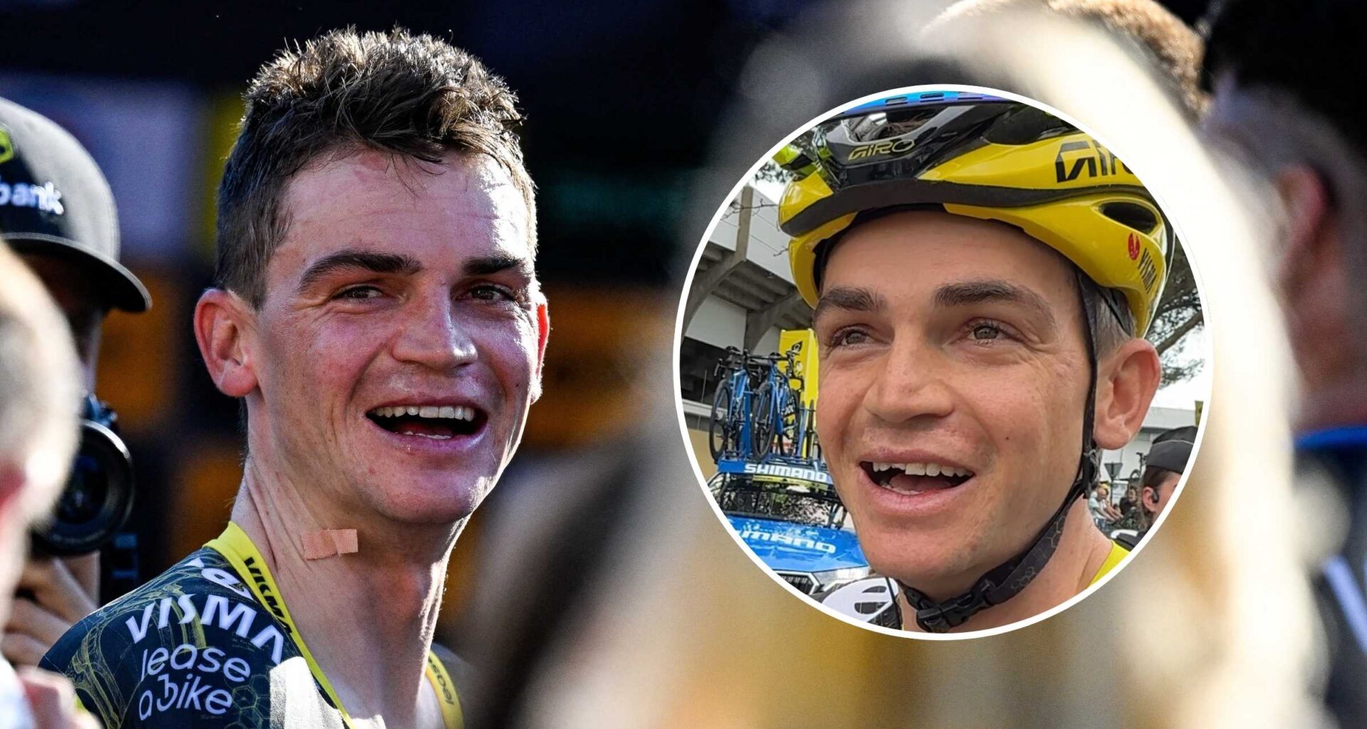 Sepp Kuss missing a tooth at the Tour de France.