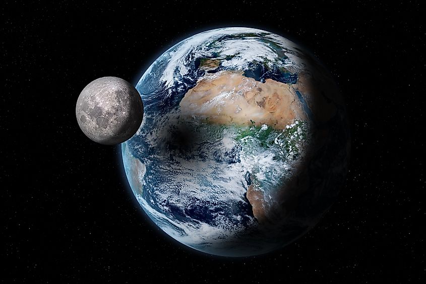 The Moon, the Earth and the Solar Eclipse. 
