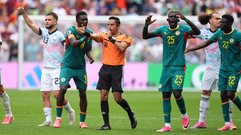 Referee Said Martinez awards Belgium a penalty 
