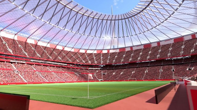 An computer generated image of Manchester United's proposed 100,000-seater stadium (pic: Manchester United)