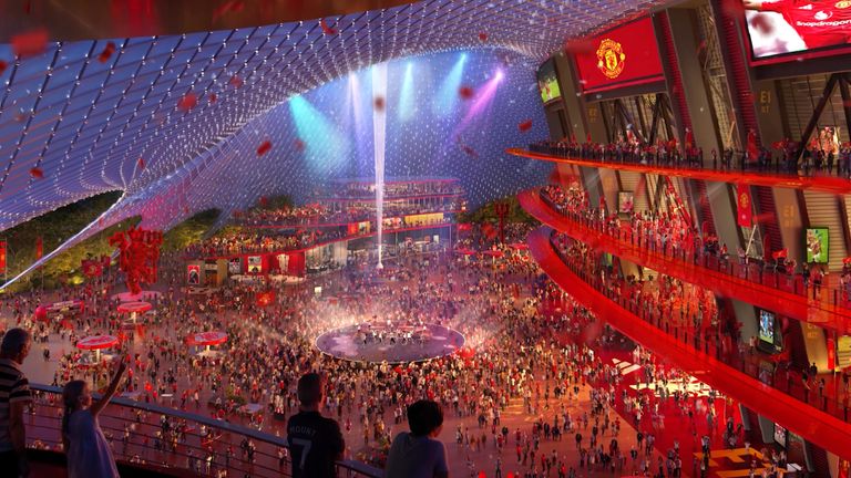An computer generated image of Manchester United's proposed 100,000-seater stadium (pic: Manchester United)