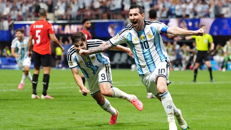 Lionel Messi scored Argentina's equaliser in an incredible comeback against Egypt