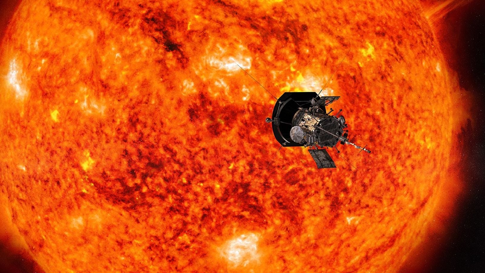 The Parker Solar Probe, launched by NASA in 2018, has flown closer to the Sun than any human-made object in history — traveling at more than 430,000 miles per hour with a heat shield that reaches 2,500 degrees Fahrenheit, while the instruments behind it stay at room temperature, protected by four and a half inches of carbon foam