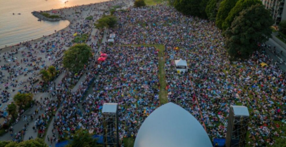 sunset beach concert outdoor seaside vancouver symphony orchestra