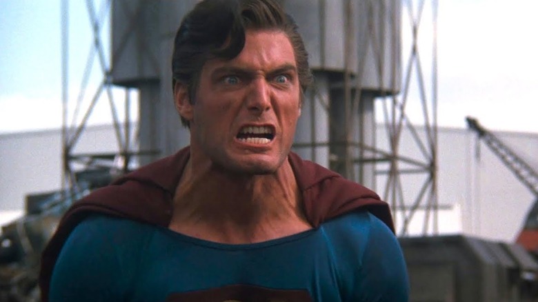 Evil Superman (Christopher Reeve) grimacing in Superman III