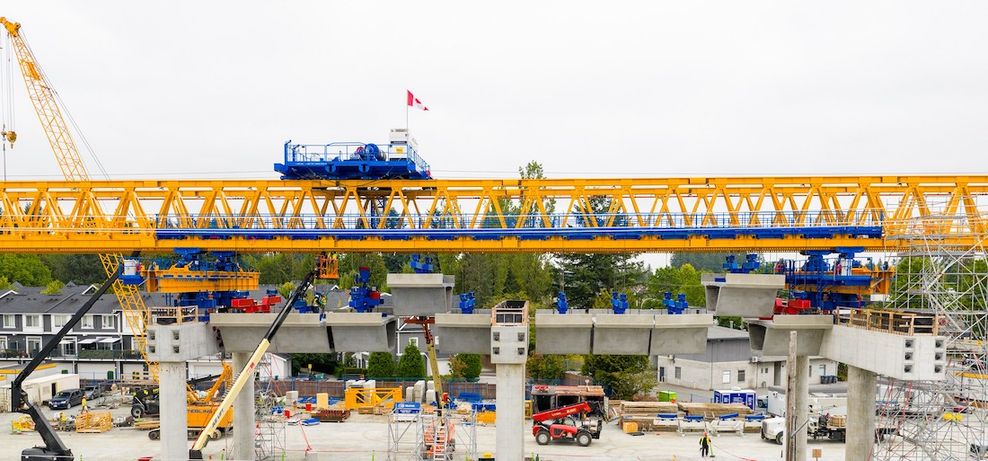 surrey-langley skytrain construction surrey sprinter 152 street station september 2025 2