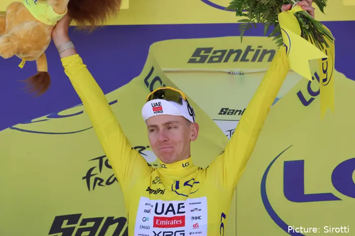 Tadej Pogacar in yellow