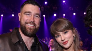 LOS ANGELES, CALIFORNIA - MARCH 26: (FOR EDITORIAL USE ONLY) (L-R) Travis Kelce and Taylor Swift attend the 2026 iHeartRadio Music Awards at Dolby Theatre on March 26, 2026 in Los Angeles, California.