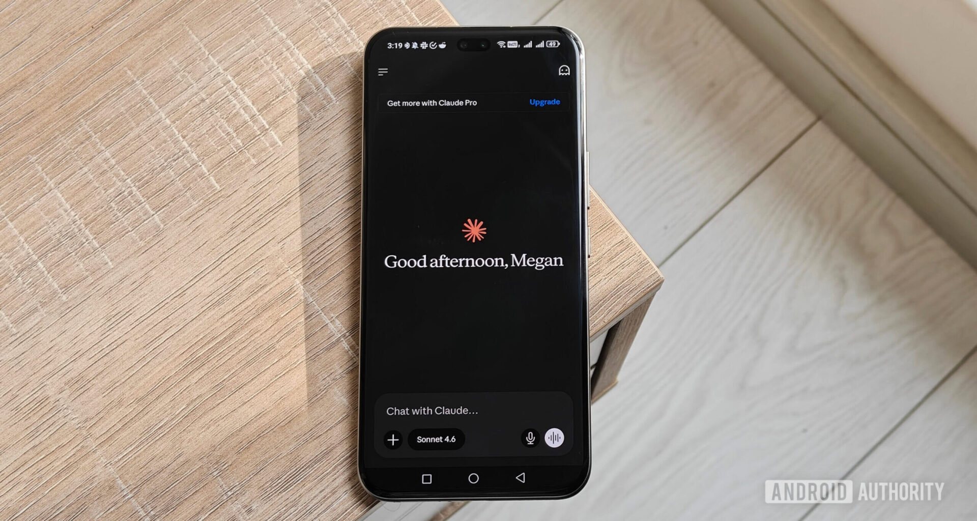 the claude app on a smartphone