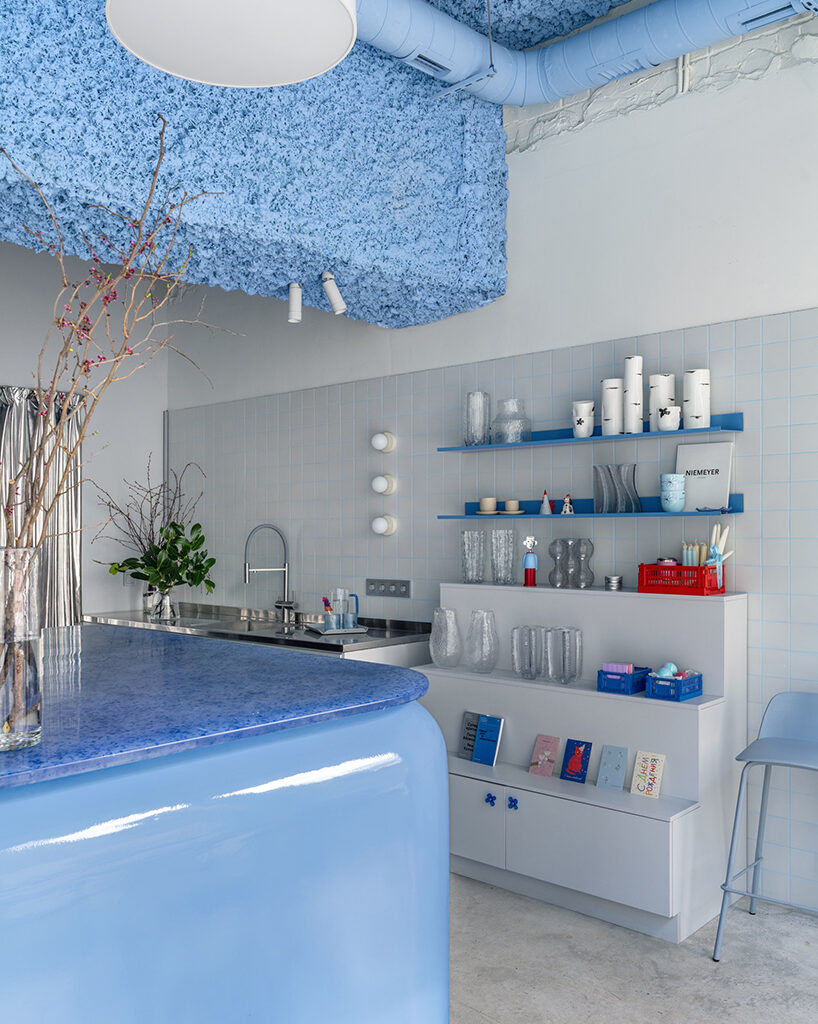 this flower shop pairs colorful furnishings with raw textures