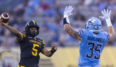 Missed field goal on final play gives Tiger-Cats win over Argonauts
