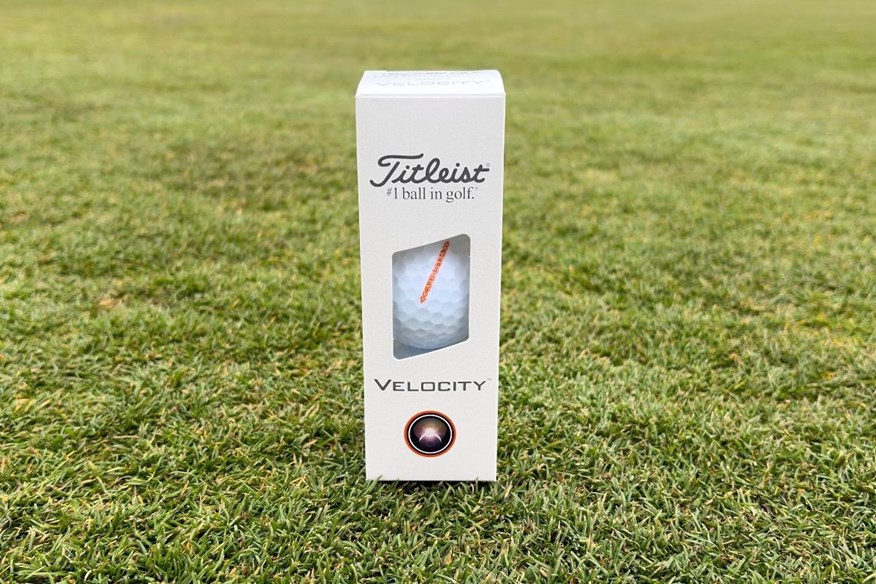 A sleeve of the 2026 Titleist Velocity