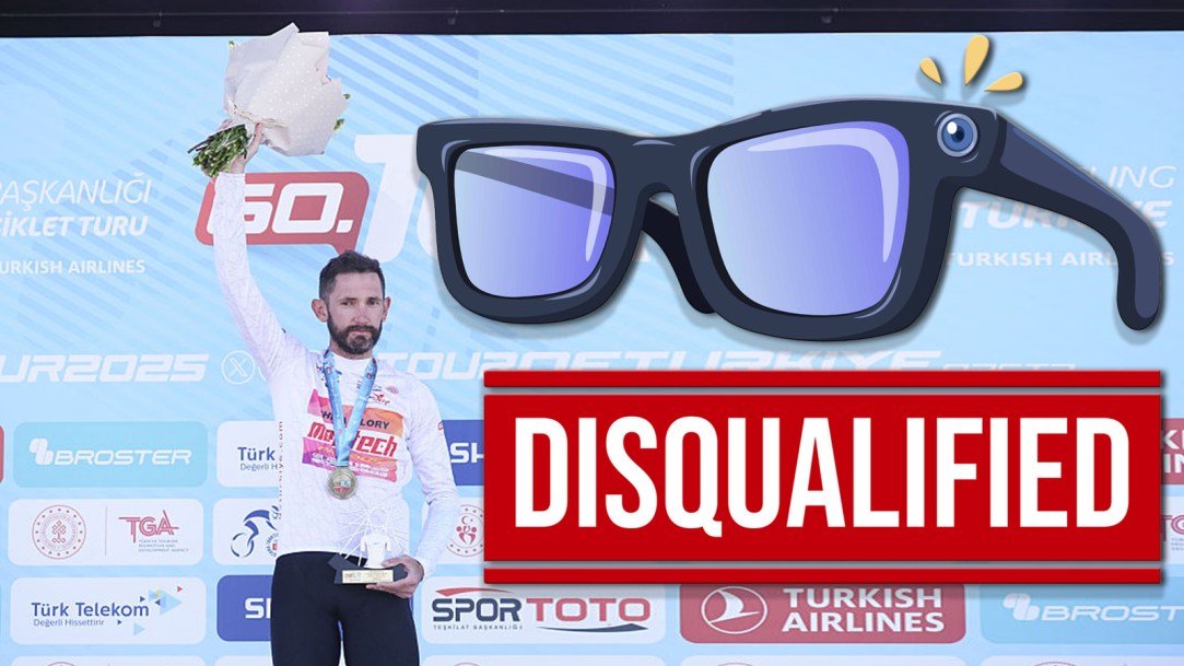 Tour de France video recording rules disqualified willie smit camera glasses