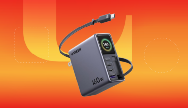 Ugreen charger against an orange commerce background