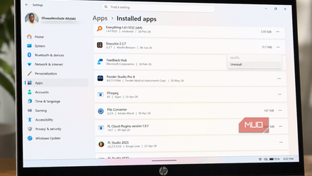 Uninstall option in settings.