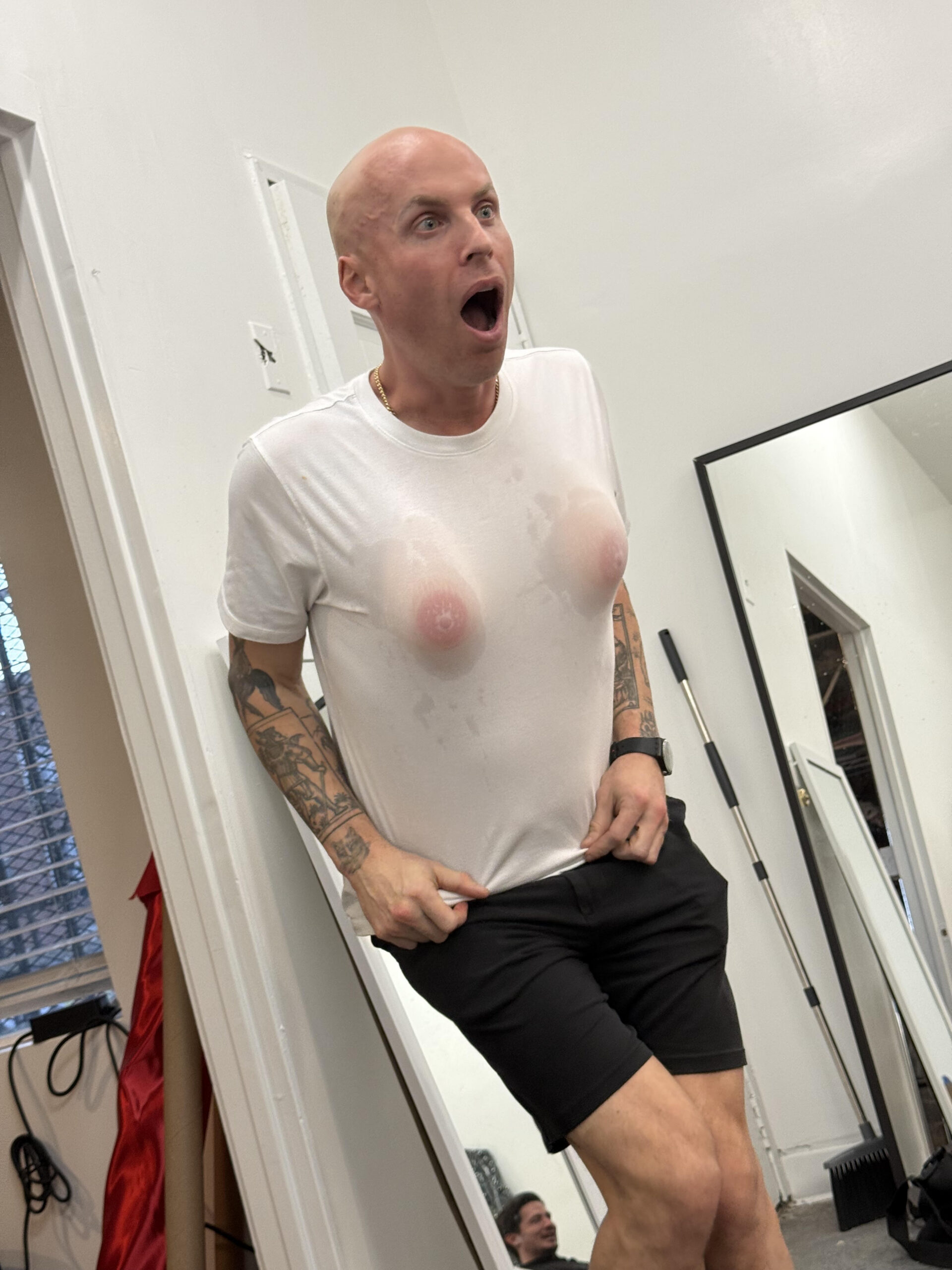 Katya Zamolodchikova in a wet t-shirt contest for one