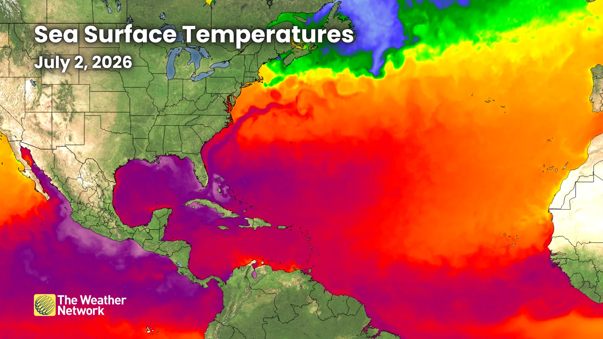 Ocean, Temperature, Heat, Hot, Climate Change, July 2, 2026. (The Weather Network/Dennis Mersereau)