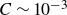 upper C tilde 10 Superscript negative 3
