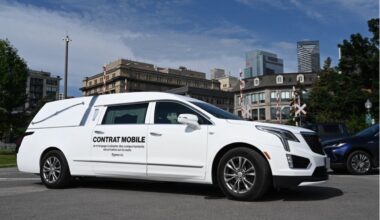 White hearse travels Quebec roads to raise awareness among motorists