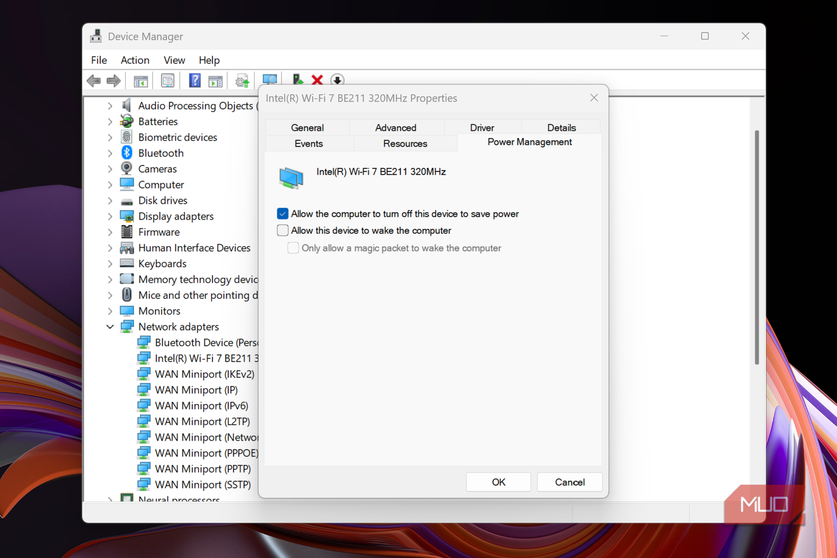 wifi power settings in windows 11