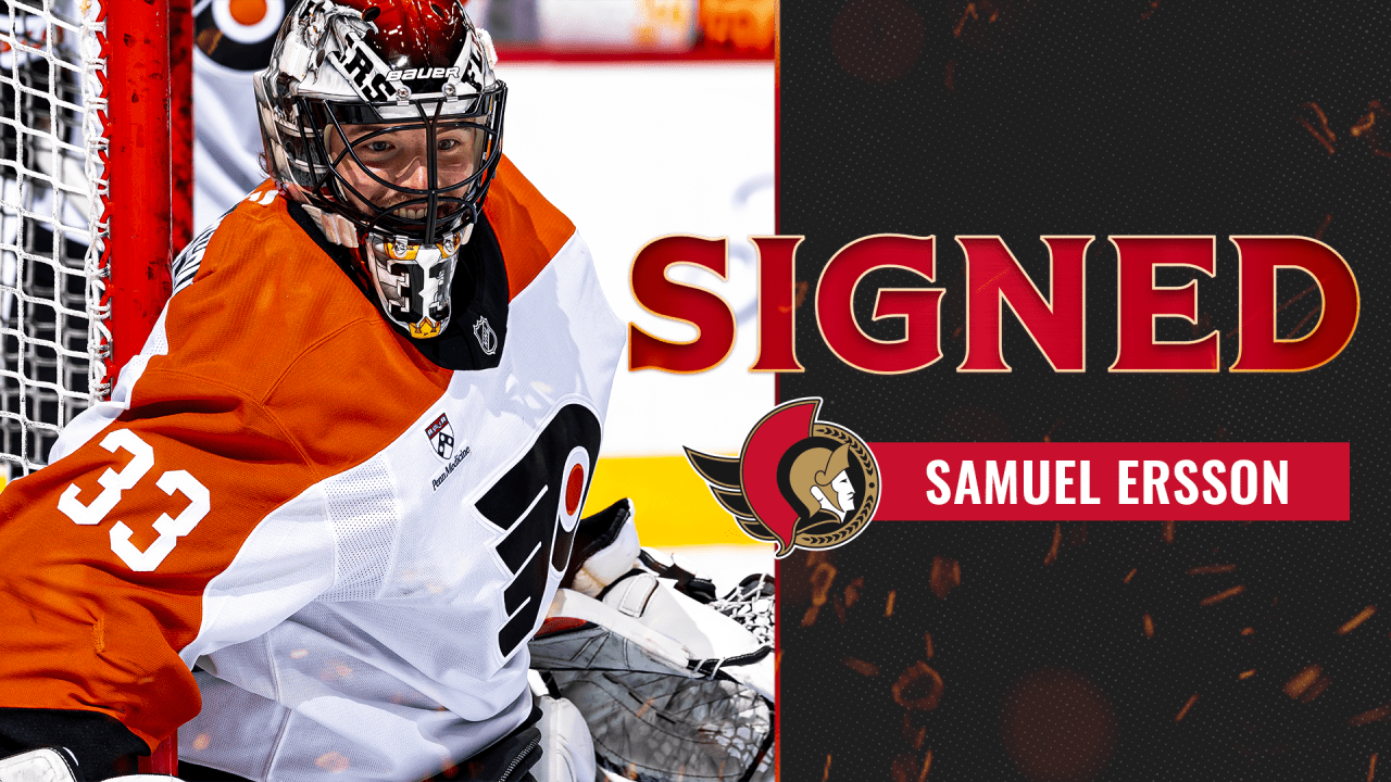 Senators agree to two-year contract with goaltender Samuel Ersson