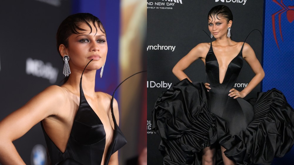 Zendaya wears Ashi Studio fall couture 2026 collection at the "Spider-Man: Brand New Day" premiere on July 27 in Los Angeles.