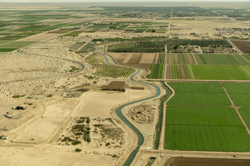 Farms are seen in Yuma, Arizona, in April 2023.