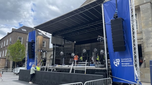 A stage is set in Monaghan Town to welcome home World Middleweight Champion Aaron McKenna and his brother Stevie