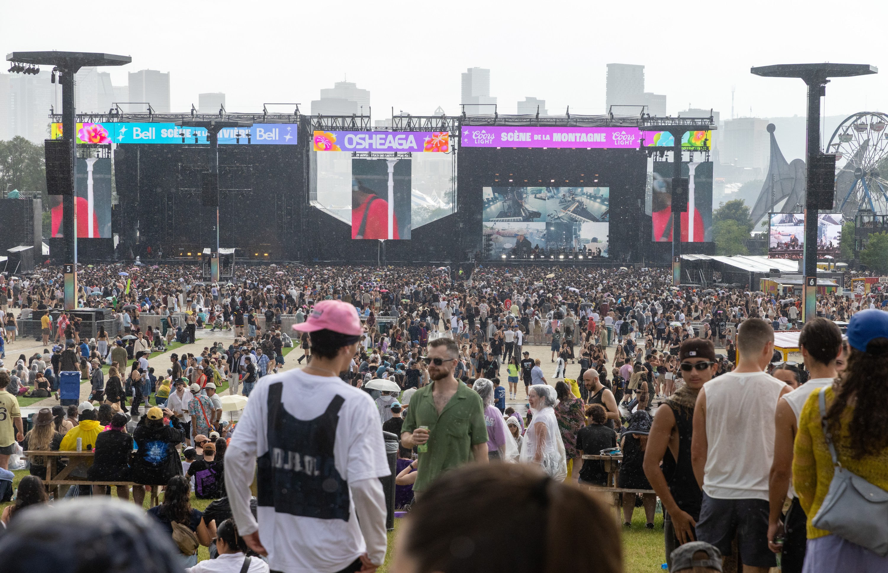 The crowd on Day 1 of the Osheaga Music and Arts Festival, from the back of the festival site