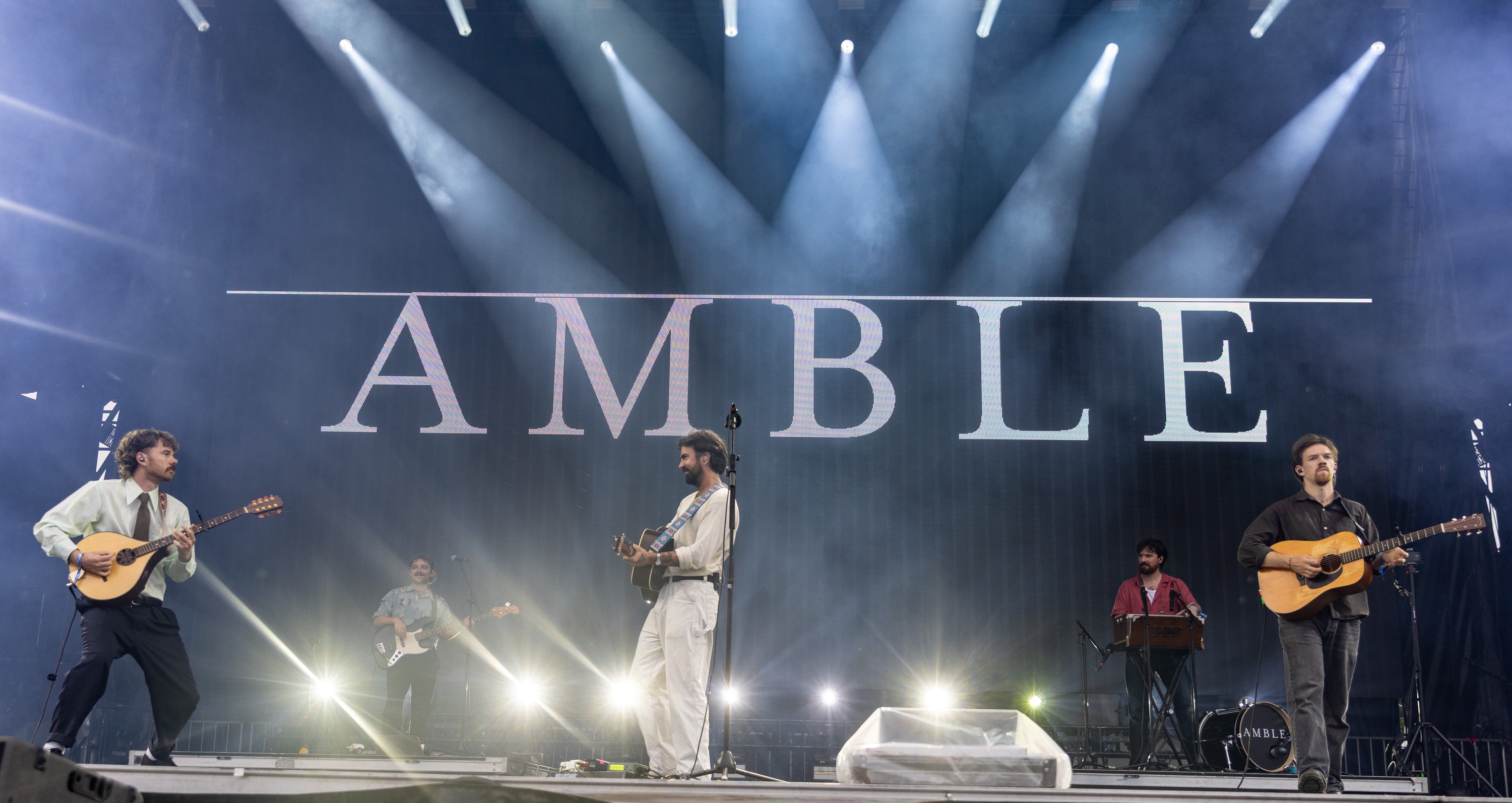 The Irish folk band Amble performs at the Osheaga Music and Arts Festival