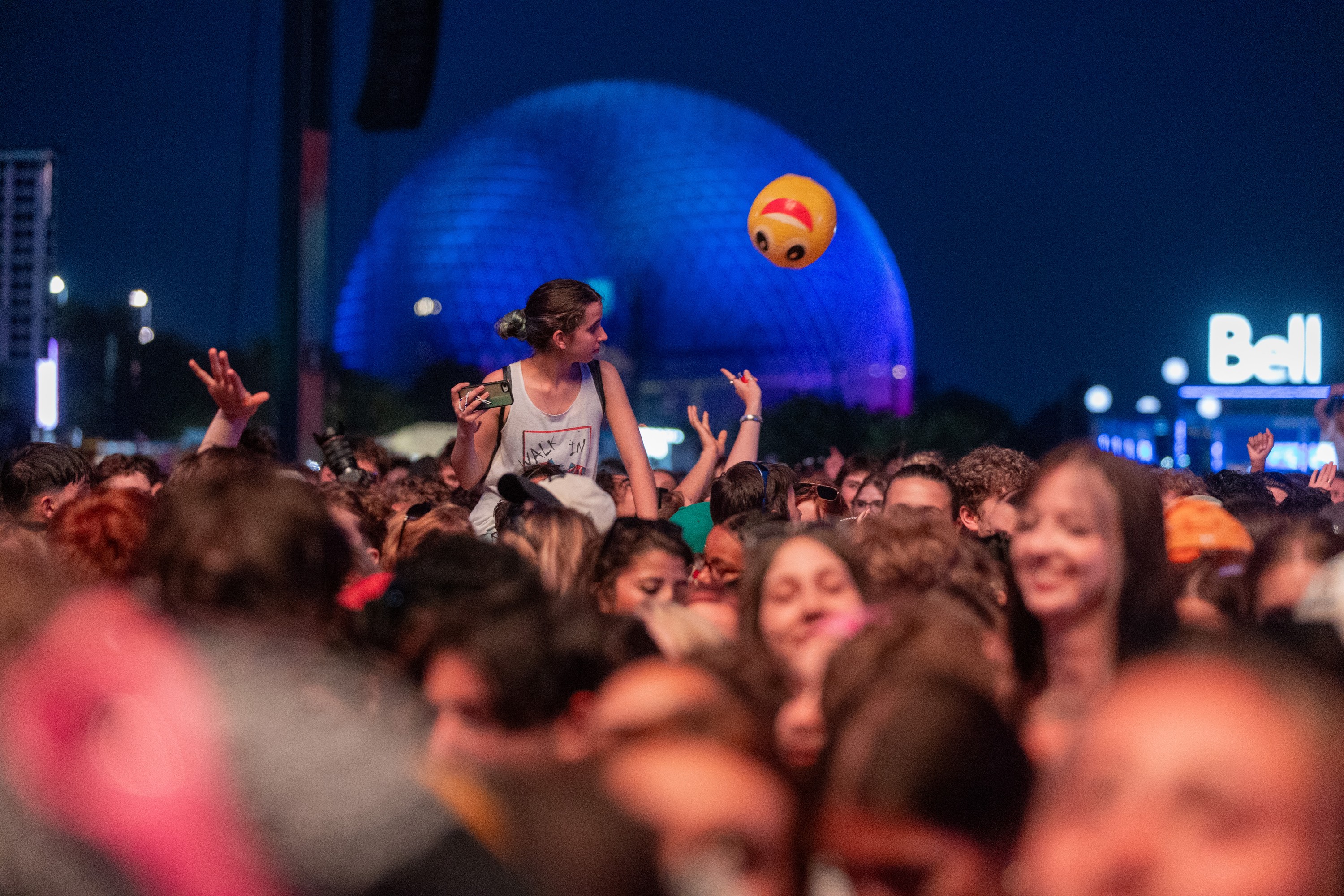 Fans of Twenty One Pilots await the start of their performance at the Osheaga Music and Arts Festival