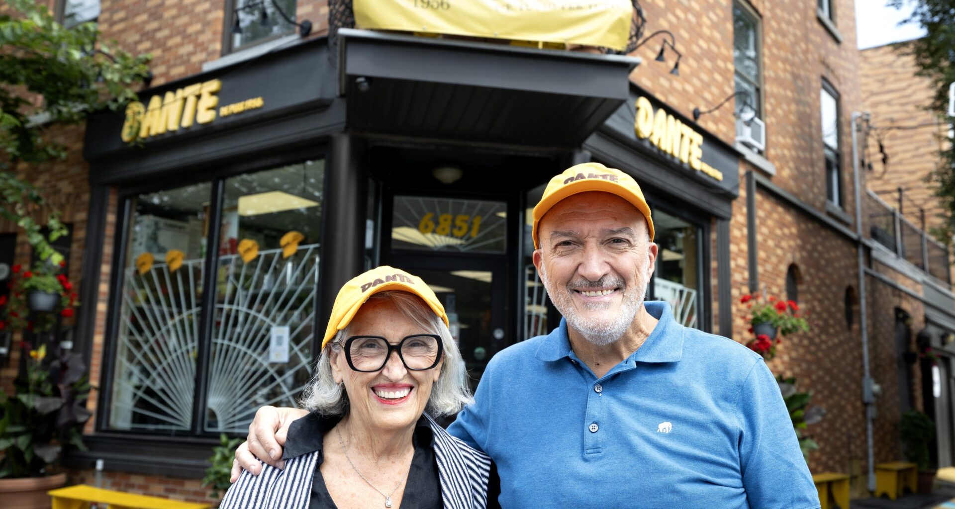 Co-owners Elena Vendittelli Faita and Rudy Vendittelli in front of Quincaillerie Dante in Little Italy.