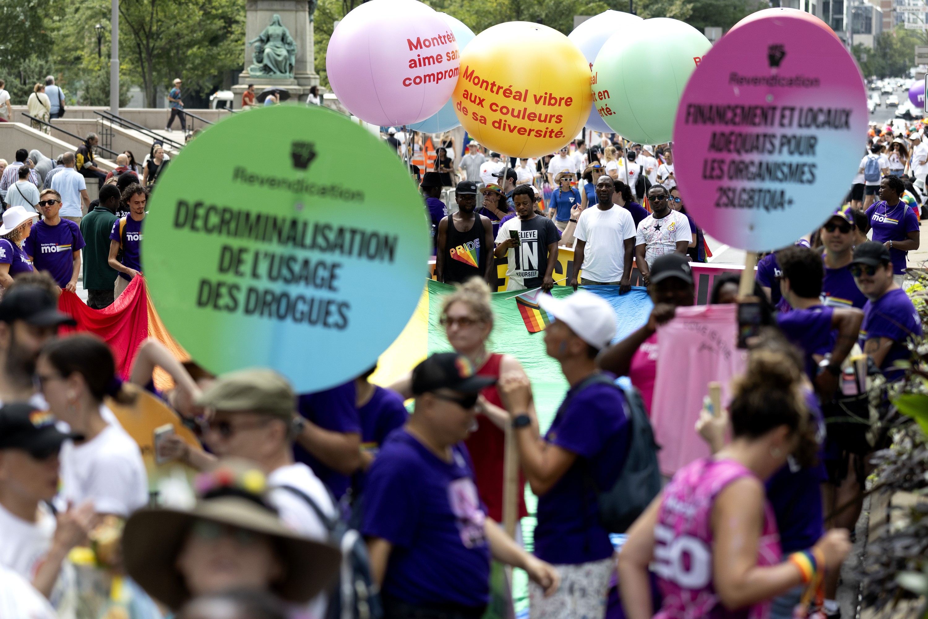 Participants in the 2026 Montreal Pride parade
