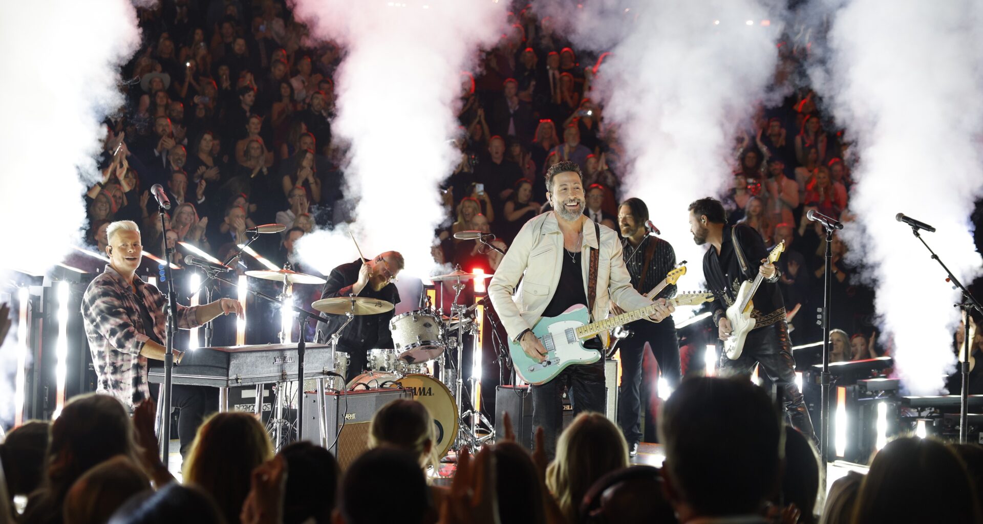 Trevor Rosen (from left), Geoff Sprung, Matthew Ramsey and Brad Tursi of Old Dominion perform during the 59th Annual CMA Awards in Nashville last November.