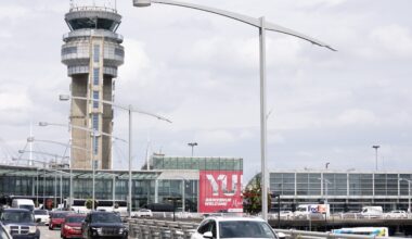 An exterior view of Trudeau airport in Montreal