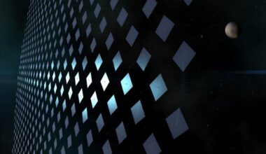 Swarm of laser-sail spacecraft leaving the solar system. Credit: Adrian Mann