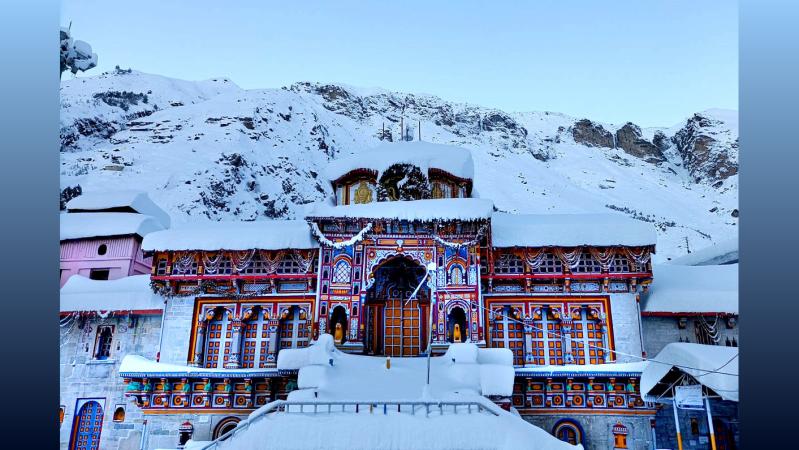 A view of the Badrinath temple in Uttarakhand./ANI Photo
