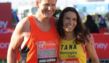 Researchers have found that exercising with your spouse, such as Gordon and Tana Ramsay did by running the London Marathon together in 2012, is linked to better communication, stronger conflict resolution and lower levels of marital stress