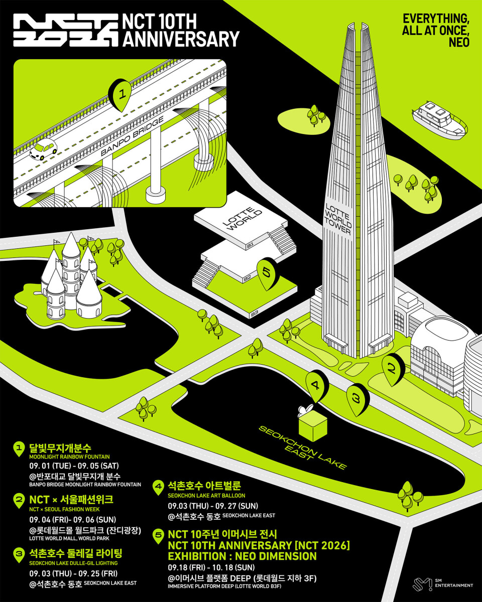 A poster informing festivities to celebrate NCT's 10th anniversary