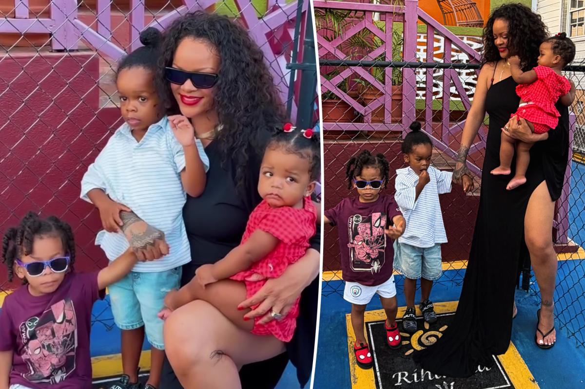 Rihanna shares rare photos with all 3 kids on vacation