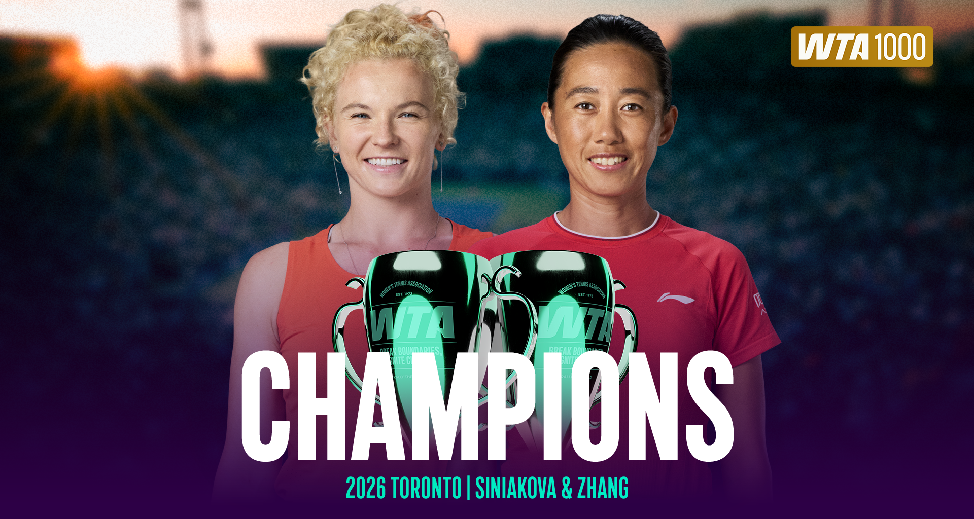 Siniakova and Zhang pick up where they left off to win Toronto