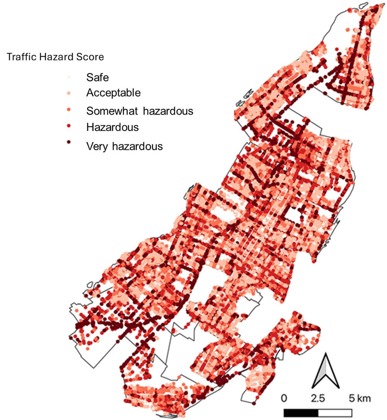 A map of Montreal showing a lot of dark red