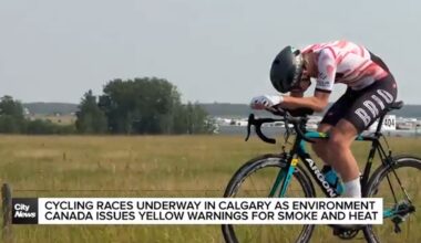 Cycling races underway in Calgary as Environment Canada issues yellow warnings for smoke and heat