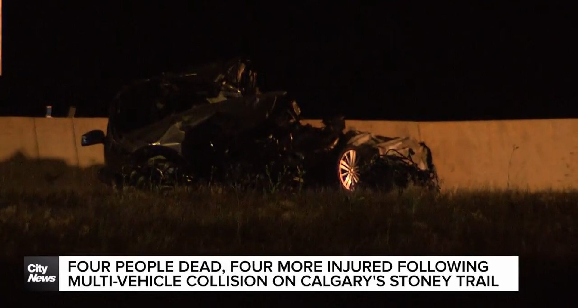 Four people dead, four more injured following multi-vehicle collision on Calgary's Stoney Trail
