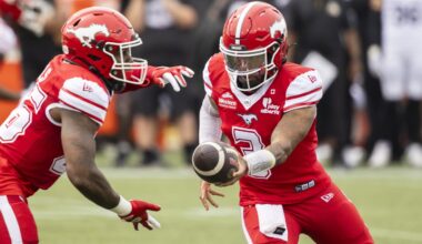 Adams Jr. throws CFL-best 21st TD pass as Stampeders defeat Ticats 44-20