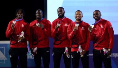How identical relay silver medals mean different things for Canada's men and women and the L.A. Olympics